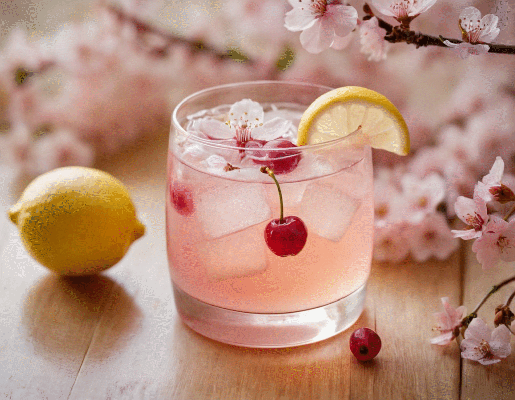 Enjoy a refreshing Sparkling Cherry Blossom Lemonade with this easy recipe. A perfect springtime drink to celebrate the season!