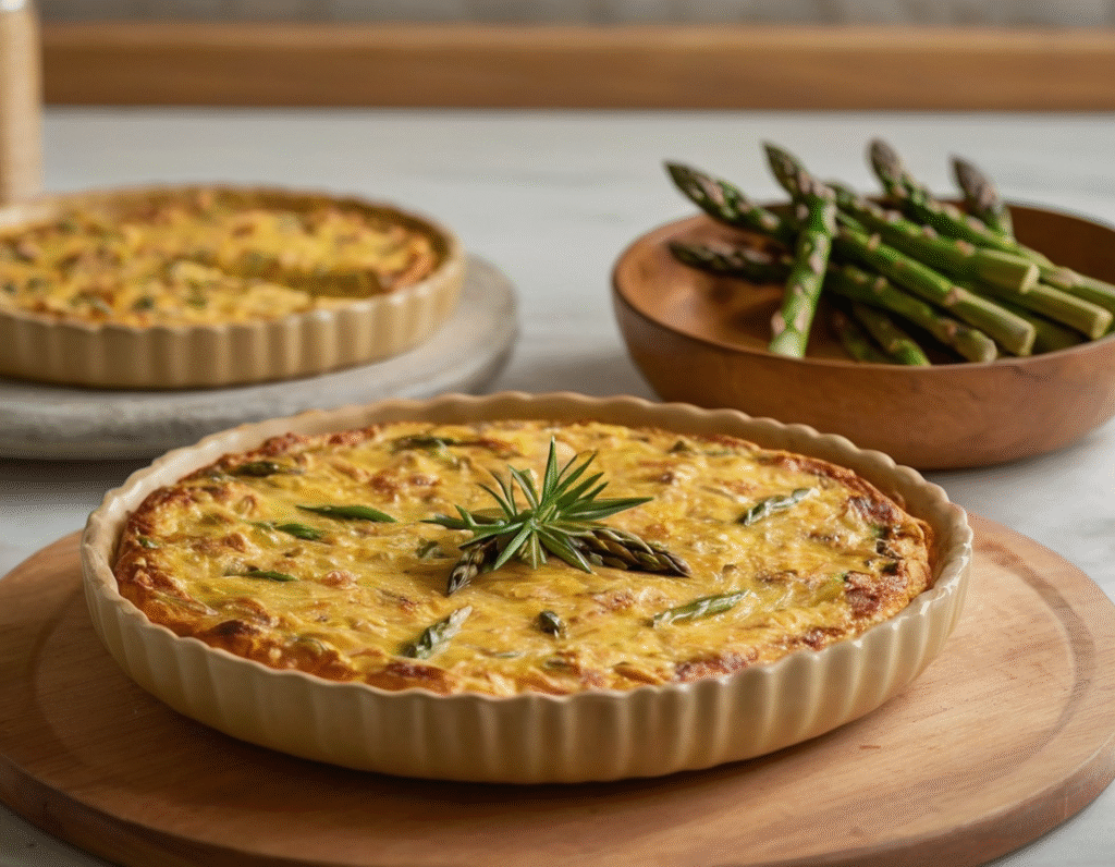This Japanese Style Spring Frittata with Shiso and Asparagus is a fresh, seasonal dish that brings the essence of Japanese cuisine into a Western classic. In Japan, frittatas or egg-based dishes are often served for breakfast or lunch. However, the addition of shiso—a herb used frequently in Japanese cooking—gives this frittata a unique twist. Paired with fresh asparagus, this dish celebrates the flavors of spring and is the perfect balance of savory and fragrant. The frittata is great for brunch or a light dinner, and it can be easily customized with other seasonal vegetables!
