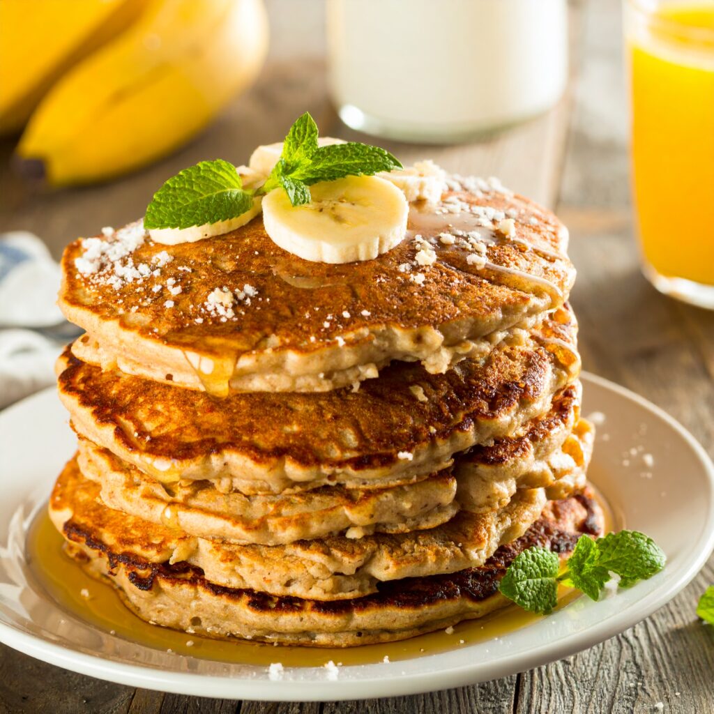 Vegan Oatmeal Banana Pancakes
