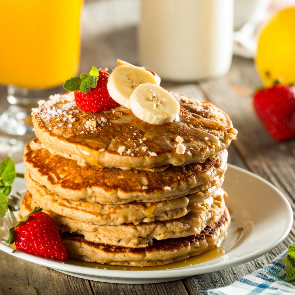 Vegan Oatmeal Banana Pancakes