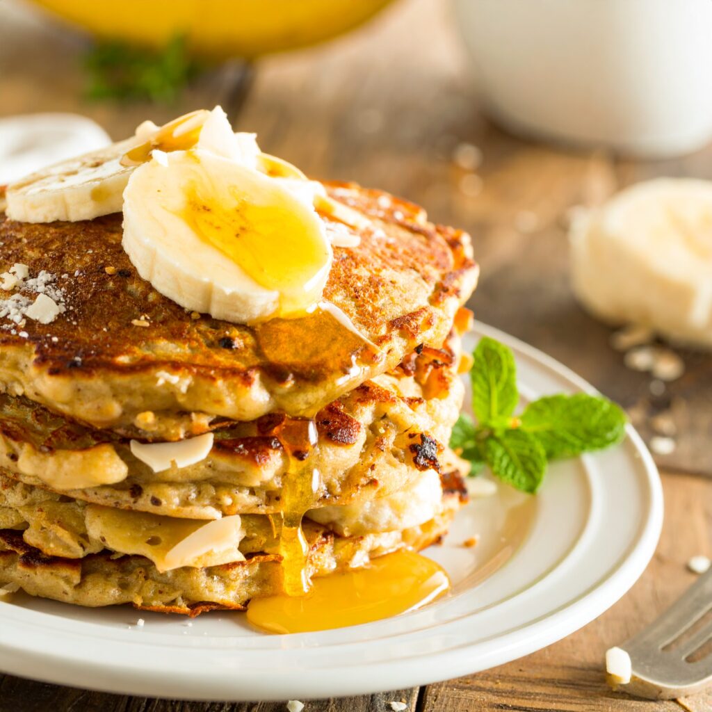 Vegan Oatmeal Banana Pancakes